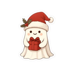 Stickers fantômes de Noël, Sticker fantôme des fêtes, cadeau de Noël fantôme sympathique, Sticker cadeau de Noël fantôme mignon, Noël