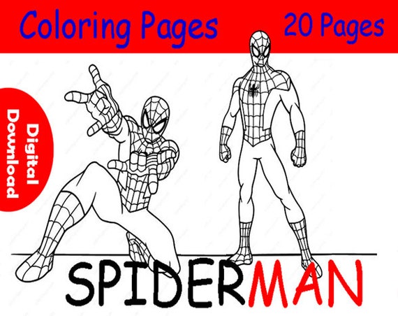 Spiderman Coloring Pages Pdf, 20 Coloring Pages for Kids, Best Gift for  Boys and Girls. 