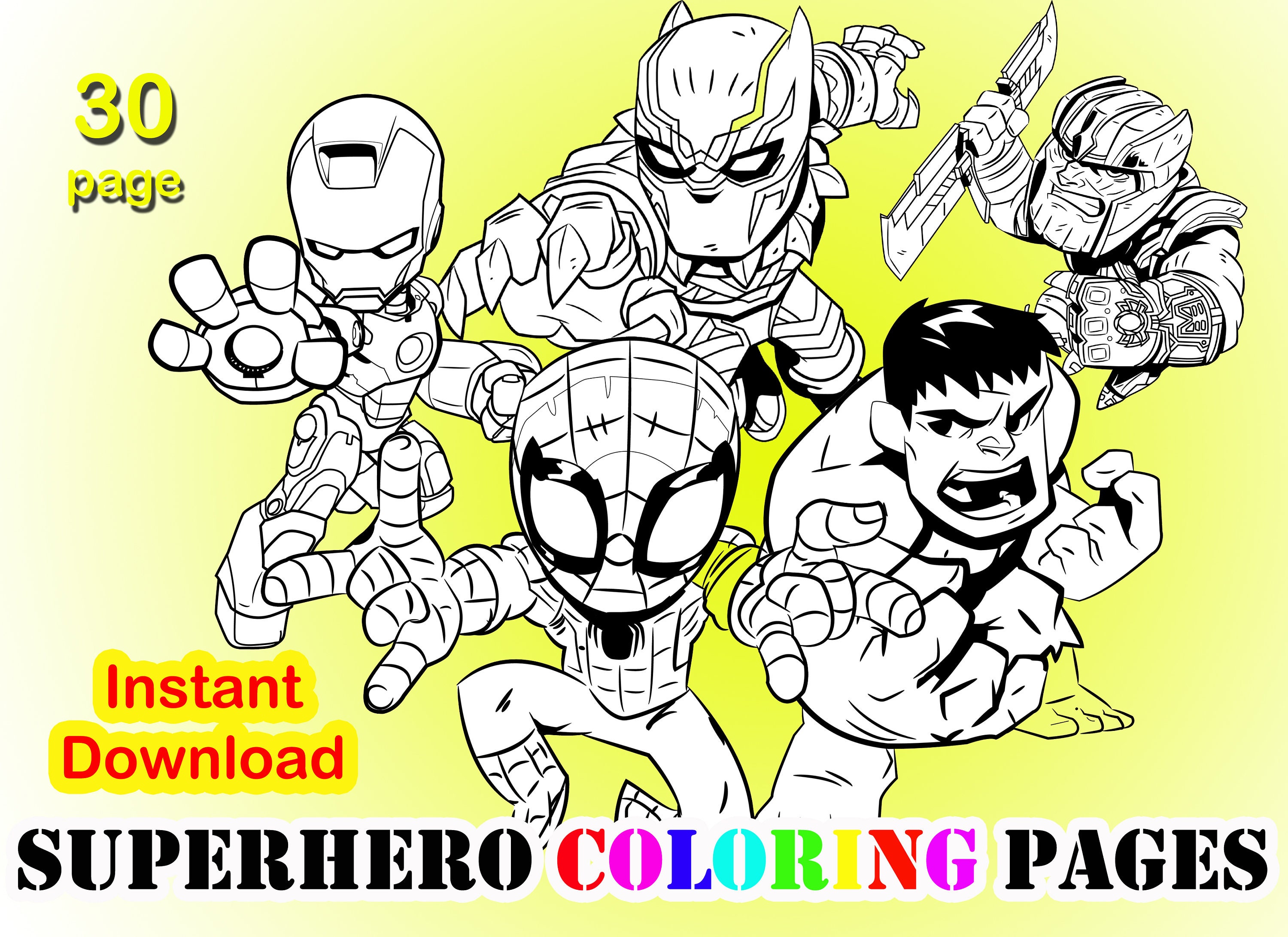 SUPERHERO Coloring Station Sign Superhero Coloring Sign Superhero Party  Signs Superhero Color your own Comic Sign Instant Download 0276