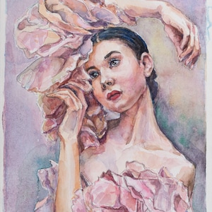 Watercolor / Spanish Dancer / Fashion / Dress / Woman / Portrait