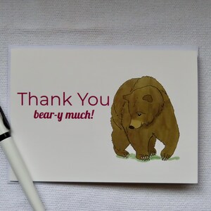 Danke-Karte | Bär | Tier | Vielen Dank | Grußkarte | Niedlich | Witzig | Natur | Aquarell | Kunst | Innen leer