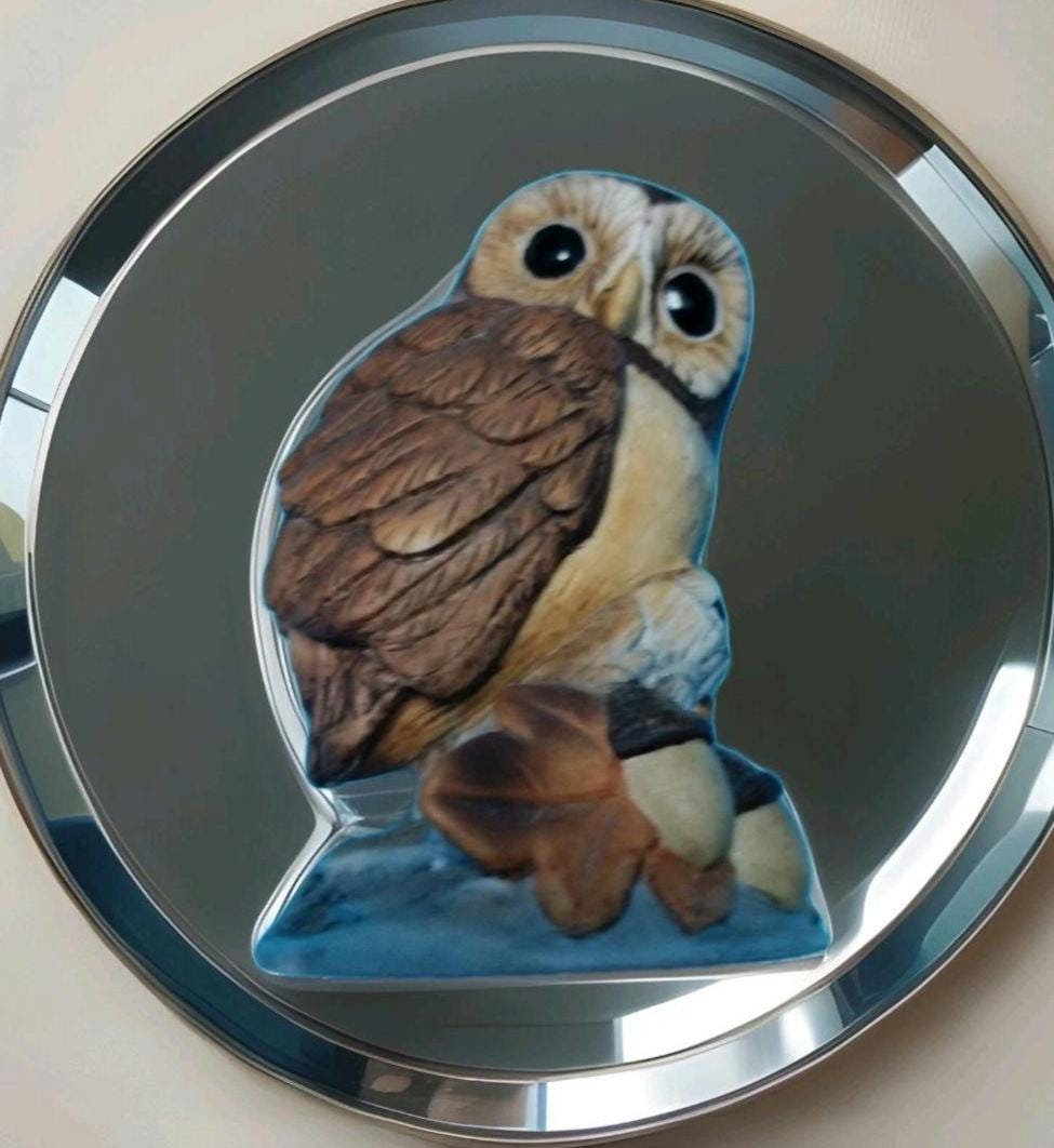 Vintage 1971 Owl by Andrea Sadek 4" Porcelain Collectible Bird Decor #6350