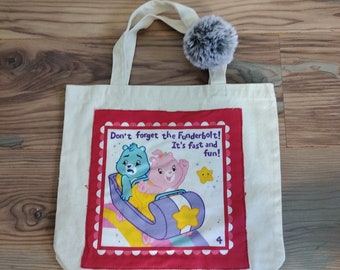 Borsa vintage fatta a mano Care Bears Y2K, portachiavi con manico per viaggio e spesa a forma di cartone animato