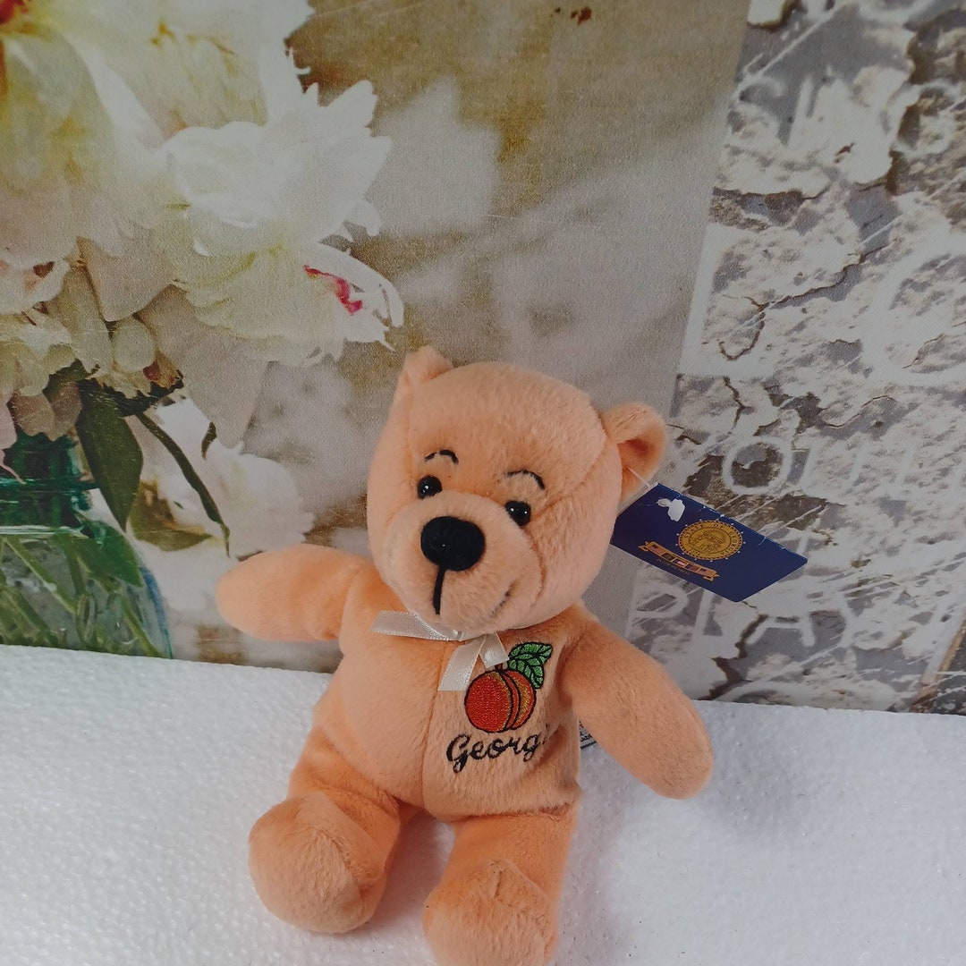Vintage 2001 Symbolz State of Peach Bean Bear Plush Etsy