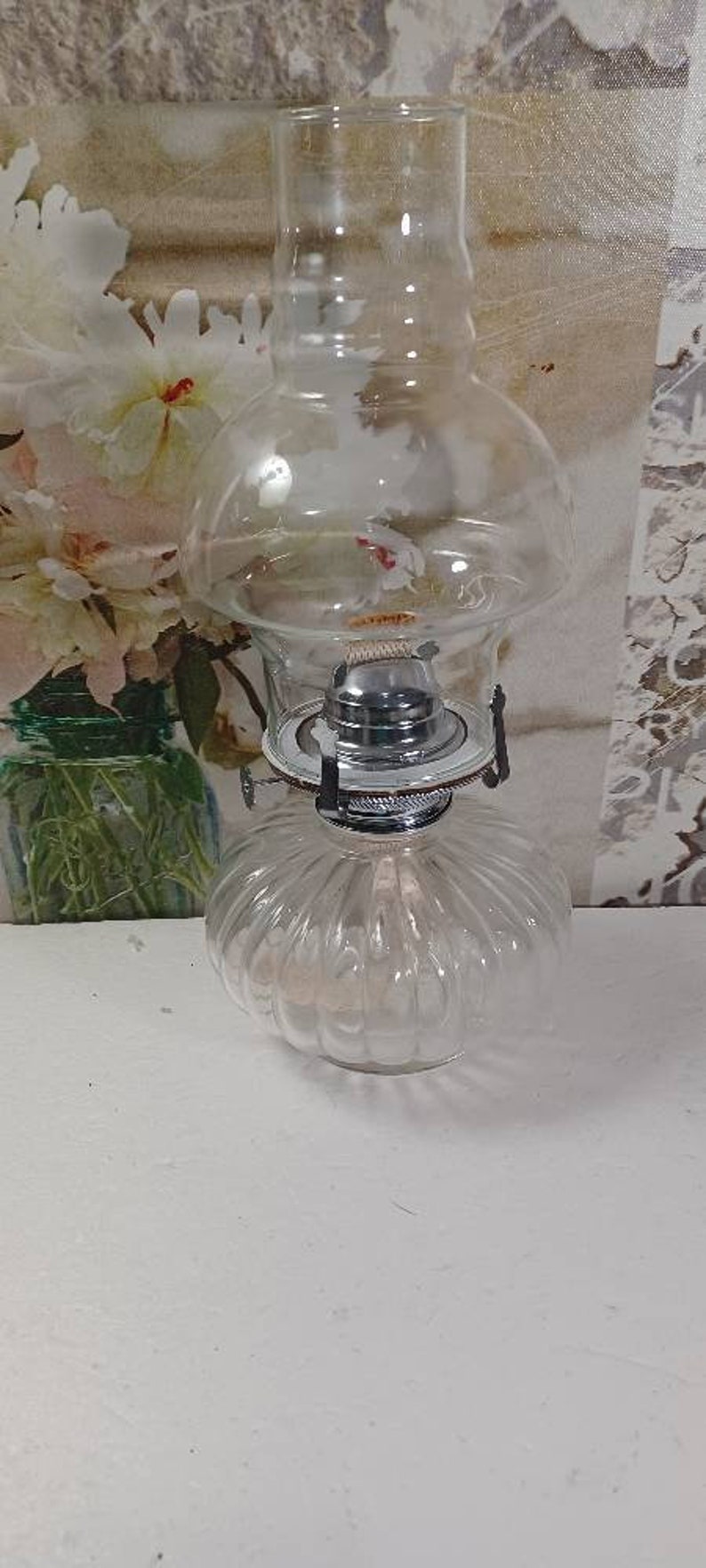 Hurricane Lamp Vintage Clear Glass Hurricane Lamp Light Farms Etsy