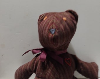 Vintage handgefertigtes Teddybär-Streifenfarben-Sammlerstück