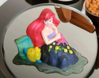 Disney Princess  Rare Ariel, Flounder Figures Vintage Cake Topper Birthday Toy