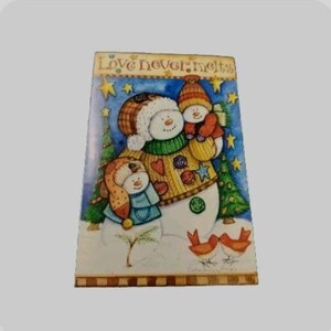 Carte de Noël à gratter et à renifler Debra Jordan Bryan Love Never Melt 6 x 4 po.