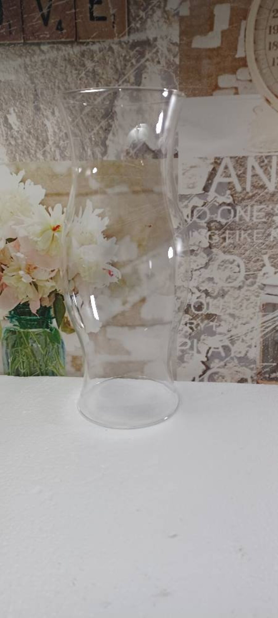 Vintage Replacement Chimney Clear Glass Hurricane Globe Candle 14 Tall