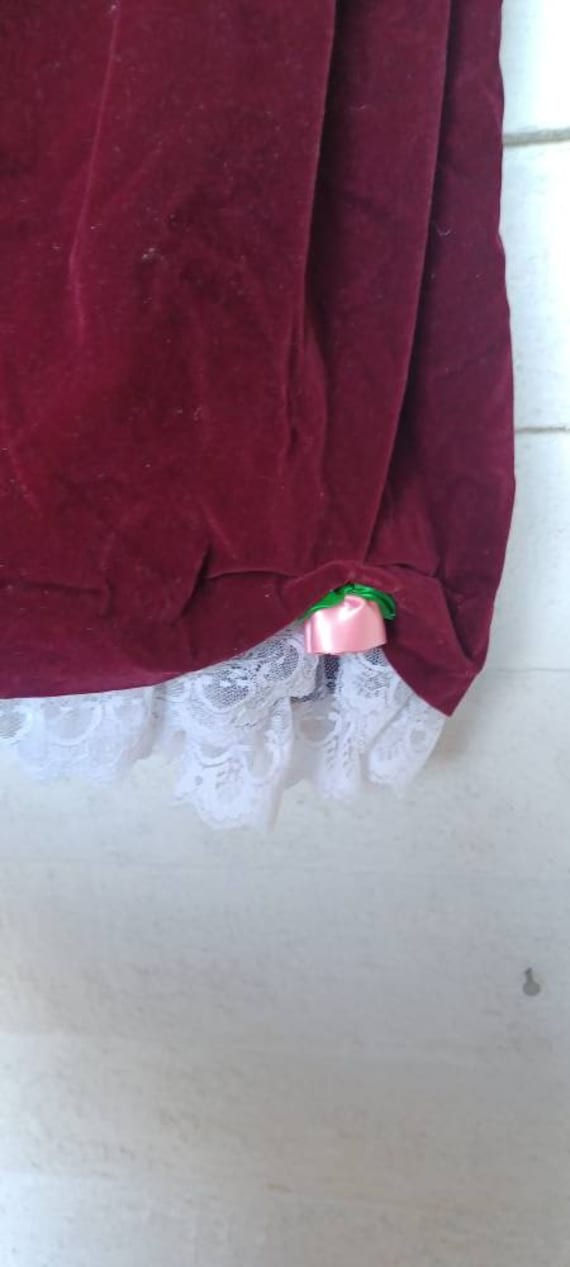 Jo Lene USA Made Velvet Burgundy pink Lace Dress … - image 7