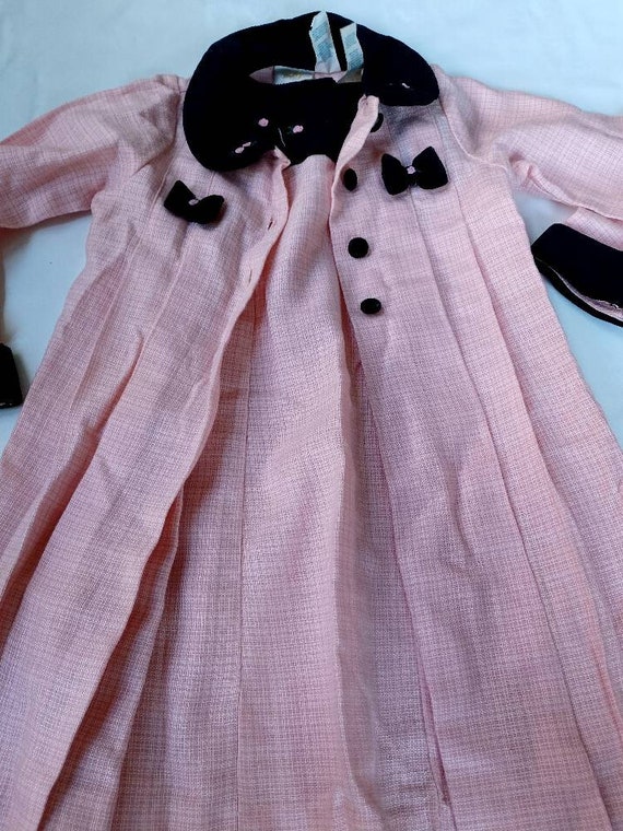 Vintage 2p Little Bitty Girls Black pink Dress Sz… - image 2