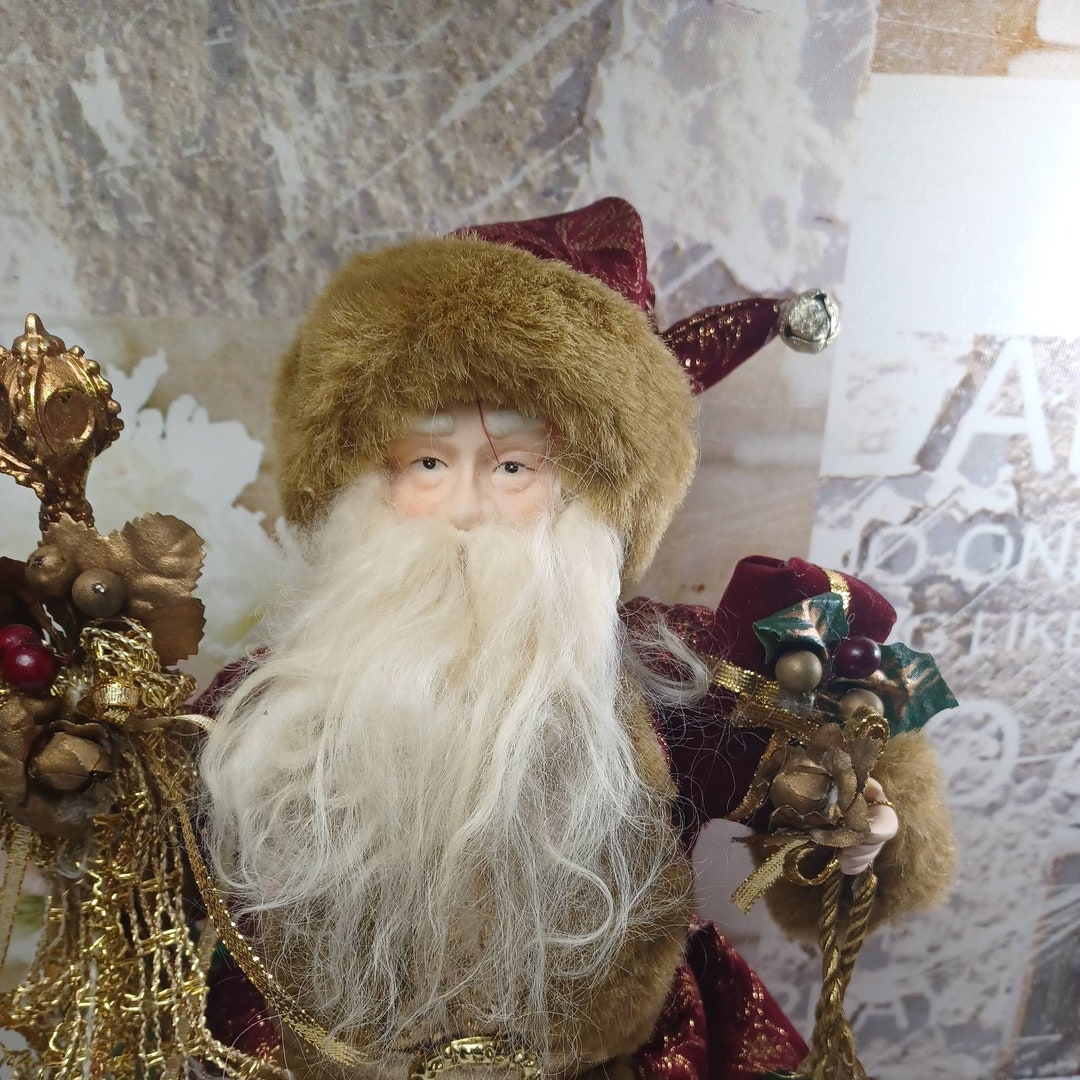 Vintage Kmart Christmas Santa Claus Tree Topper Doll Figurine - Etsy