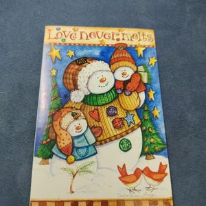 Carte de Noël à gratter et à renifler Debra Jordan Bryan Love Never Melt 6 x 4 po.