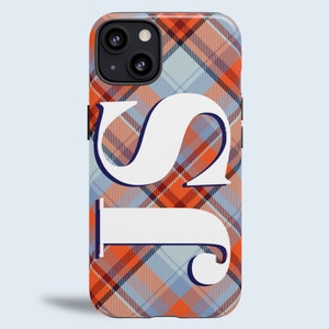 Funda de teléfono a cuadros personalizada, personaliza con tus iniciales, iPhone 14, iPhone 13, iPhone 12, Samsung Galaxy S22, Galaxy S21, Galaxy S20