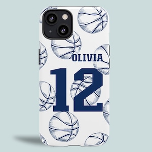 Basketball Phone Case, Custom Team Colors, Girls Basketball Players, Moms, iPhone 15, iPhone 14, iPhone 13, Samsung Galaxy S23, Galaxy S22