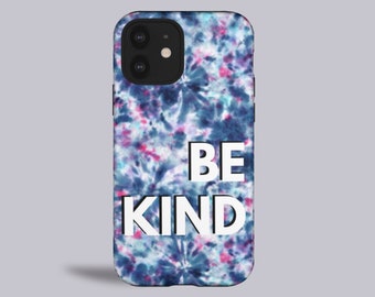 Tie Dye Telefoonhoesje, Positiviteit Be Kind, iPhone 14, iPhone 13, iPhone 12, iPhone 11, Pro Max, Mini, Samsung Galaxy S22 S21 S20, Plus Ultra