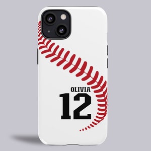 Benutzerdefinierte Softball Handyhülle für iPhone 15, iPhone 14, iPhone 13, iPhone 12, Pro Max, Samsung Galaxy S23, Galaxy S22, Plus Ultra