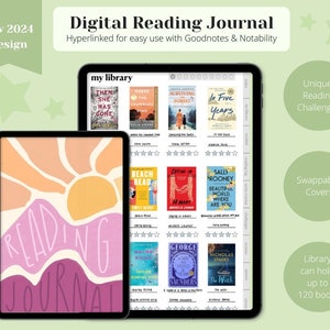 Digital Reading Journal, Digital Reading Planner, Goodnotes Journal, Reading Tracker, Reading Log, Book Review, Book Log, iPad Journal