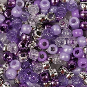 Purple Princess Mix 9x6mm Authentic Beadery USA Plastic Pony Beads