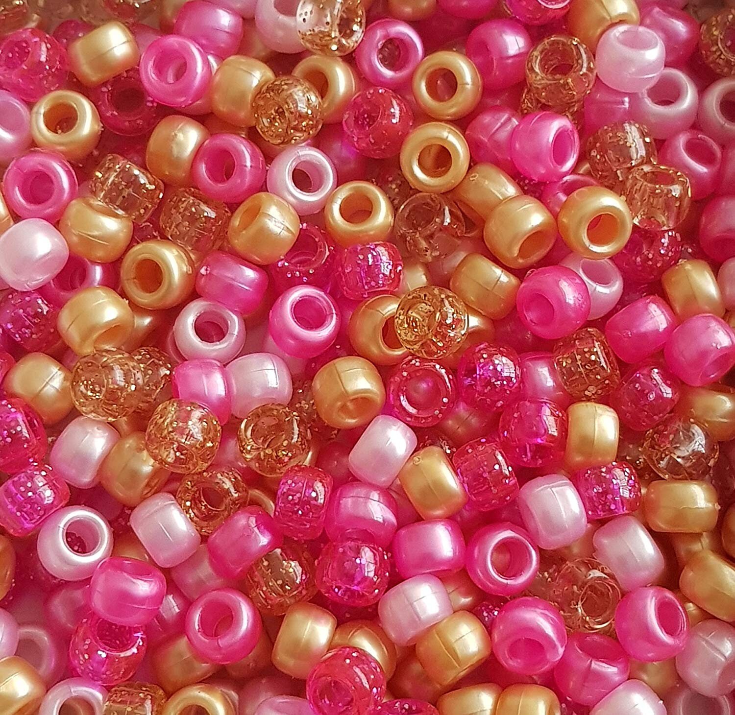 Red Transparent 9x6mm Authentic Beadery USA Plastic Pony Beads 