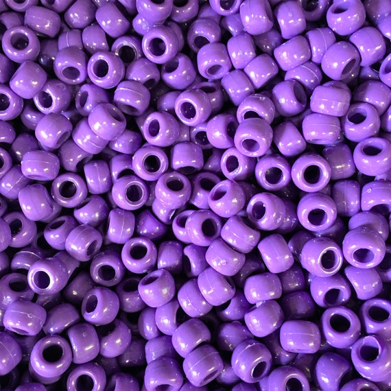Purple Opaque 9x6mm Authentic Beadery USA Plastic Pony Beads 