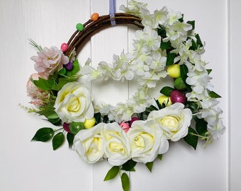 Floral Artificial Spring  Wreath,  Easter Wreath, Door wreaths for front door