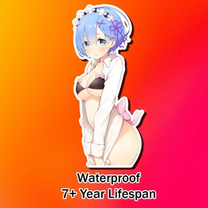 Lewd Ecchi Anime Waifu Sticker | Waterproof | Vinyl | Holographic | Magnetic | Glow in the Dark