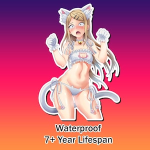 Lewd Ecchi Anime Waifu Sticker | Waterproof | Vinyl | Holographic | Magnetic | Glow in the Dark