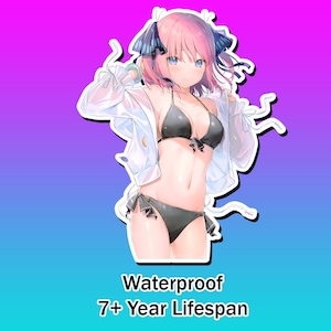 Lewd Ecchi Anime Waifu Sticker | Waterproof | Vinyl | Holographic | Magnetic | Glow in the Dark