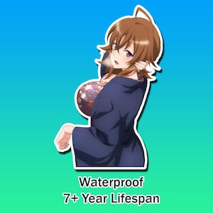 Lewd Ecchi Anime Waifu Sticker | Waterproof | Vinyl | Holographic | Magnetic | Glow in the Dark