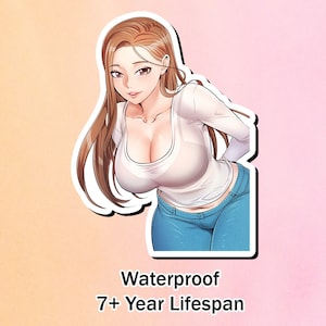 Lewd Ecchi Anime Waifu Sticker | Waterproof | Vinyl | Holographic | Magnetic | Glow in the Dark