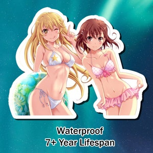 Lewd Ecchi Anime Waifu Sticker | Waterproof | Vinyl | Holographic | Magnetic | Glow in the Dark
