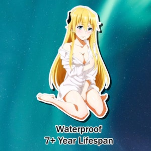 Lewd Ecchi Anime Waifu Sticker | Waterproof | Vinyl | Holographic | Magnetic | Glow in the Dark