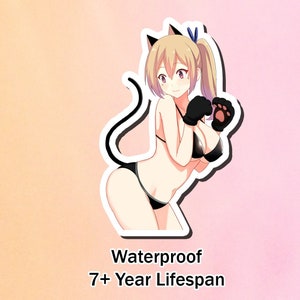 Lewd Ecchi Anime Waifu Sticker | Waterproof | Vinyl | Holographic | Magnetic | Glow in the Dark