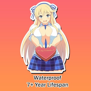 Lewd Ecchi Anime Waifu Sticker | Waterproof | Vinyl | Holographic | Magnetic | Glow in the Dark