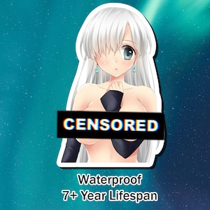 Lewd Ecchi Anime Waifu Sticker | Waterproof | Vinyl | Holographic | Magnetic | Glow in the Dark