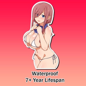 Lewd Ecchi Anime Waifu Sticker | Waterproof | Vinyl | Holographic | Magnetic | Glow in the Dark