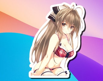 Lewd Ecchi Anime Waifu Sticker | Waterproof | Vinyl | Holographic | Magnetic | Glow in the Dark