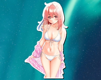 Lewd Ecchi Anime Waifu Sticker | Waterproof | Vinyl | Holographic | Magnetic | Glow in the Dark