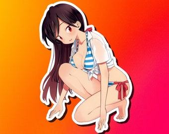 Lewd Ecchi Anime Waifu Sticker | Waterproof | Vinyl | Holographic | Magnetic | Glow in the Dark