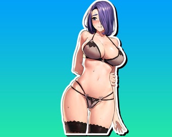 Lewd Ecchi Anime Waifu Sticker | Waterproof | Vinyl | Holographic | Magnetic | Glow in the Dark