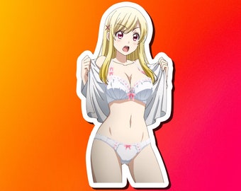 Lewd Ecchi Anime Waifu Sticker | Waterproof | Vinyl | Holographic | Magnetic | Glow in the Dark