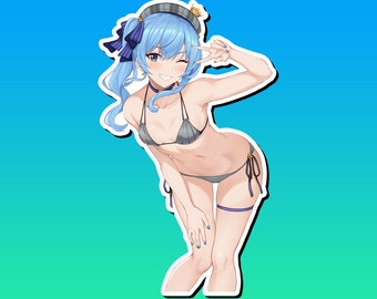 Lewd Ecchi Anime Waifu Sticker | Waterproof | Vinyl | Holographic | Magnetic | Glow in the Dark