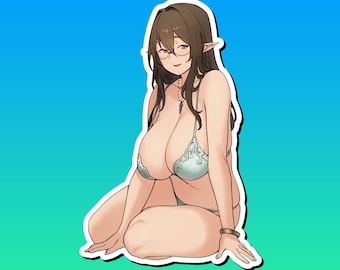 Lewd Ecchi Anime Waifu Sticker | Waterproof | Vinyl | Holographic | Magnetic | Glow in the Dark
