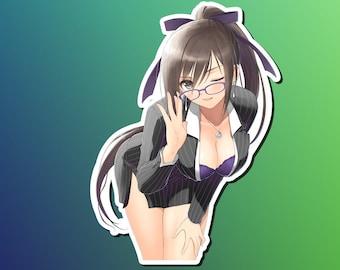 Lewd Ecchi Anime Waifu Sticker | Waterproof | Vinyl | Holographic | Magnetic | Glow in the Dark