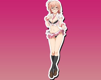 Lewd Ecchi Anime Waifu Sticker | Waterproof | Vinyl | Holographic | Magnetic | Glow in the Dark