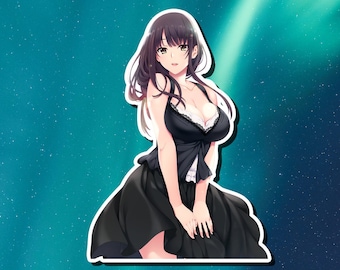 Lewd Ecchi Anime Waifu Sticker | Waterproof | Vinyl | Holographic | Magnetic | Glow in the Dark