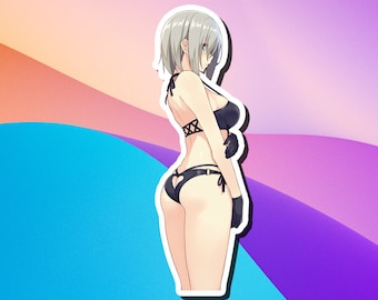 Lewd Ecchi Anime Waifu Sticker | Waterproof | Vinyl | Holographic | Magnetic | Glow in the Dark