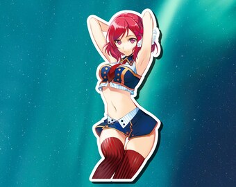 Lewd Ecchi Anime Waifu Sticker | Waterproof | Vinyl | Holographic | Magnetic | Glow in the Dark