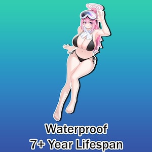 Blauw archief onzedelijke Ecchi Anime Waifu sticker | Waterdicht | Vinyl | Holografisch | Magnetisch | Gloed in het donker